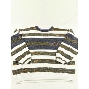 VINTAGE Permit Sportswear Purple/black Striped Crewneck Rad Retro Boxy Fit Large